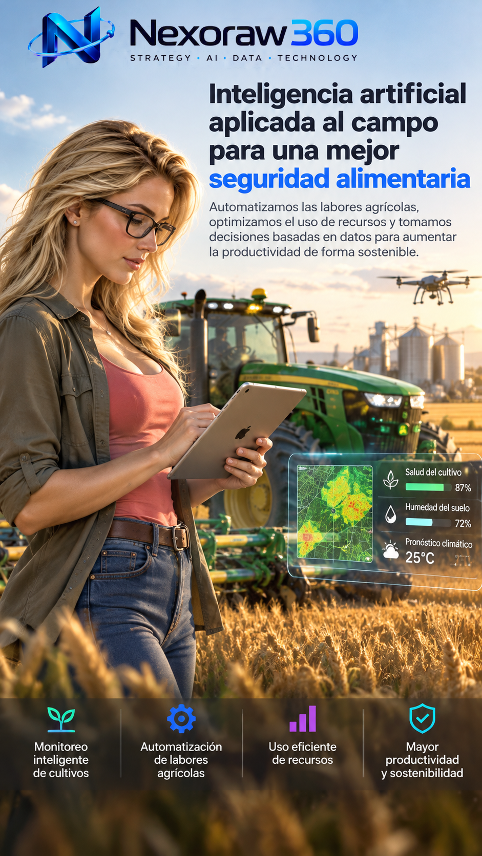 Agricultura inteligente con datos de campo conectados a la gestión empresarial